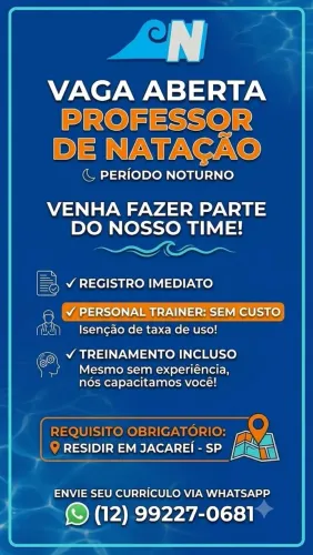 Vaga para professor de natação Jacareí