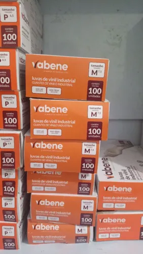 Luvas de Vinil Sem Pó Caixa Com 100 UN