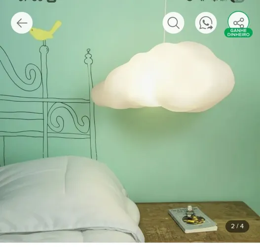 Luminária pendente nuvem céu quarto Bebê