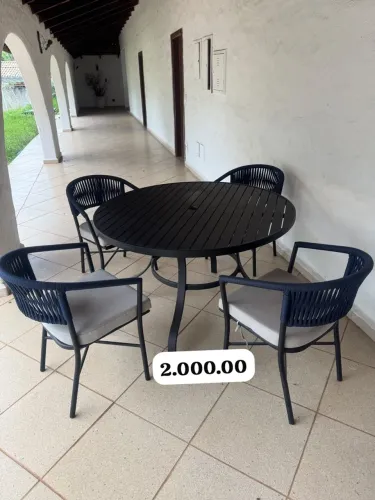 Mesa e cadeiras corda náutica ótimo estado