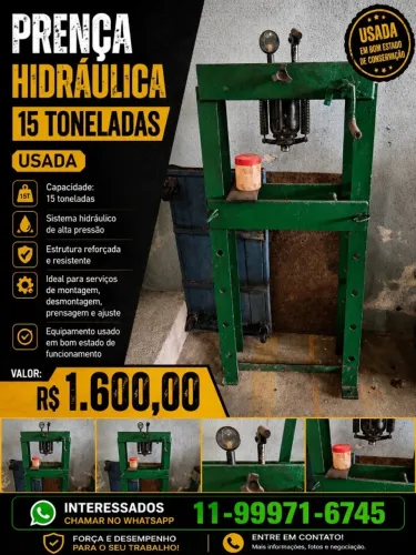 PRENÇA HIDRÁULICA IND. 15 TONELADAS