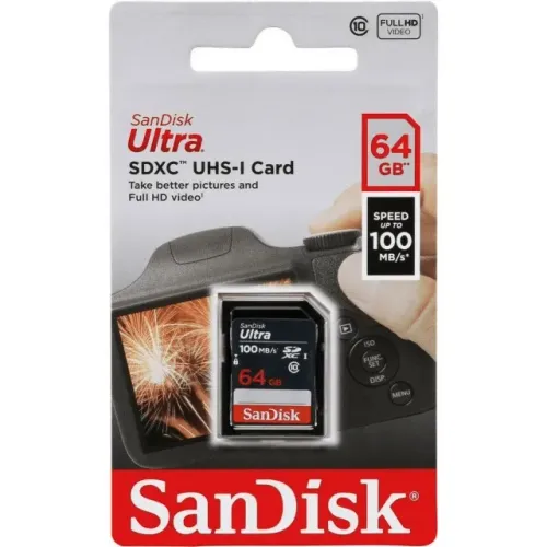 CARTAO DE MEMORIA SD 64GB SANDISK ULTRA 100MB/S - LOJA DADO DIGITAL