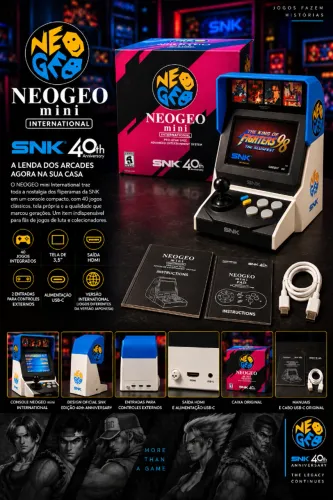 SNK NEOGEO mini International ? 40 Jogos Integrados