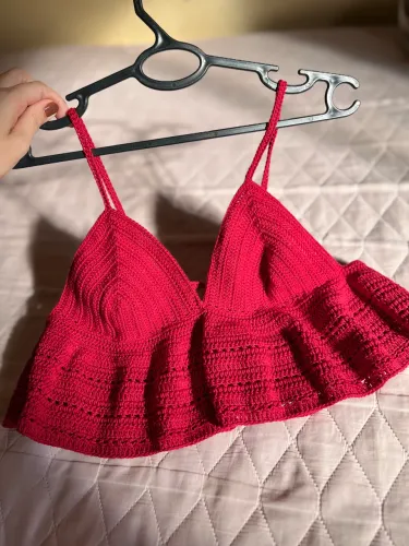 Top babado de crochê