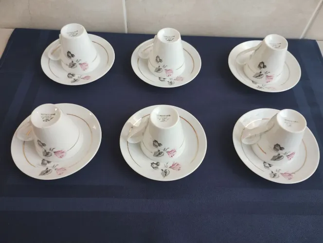 Jogo de xícaras de café porcelana Schmidt 
