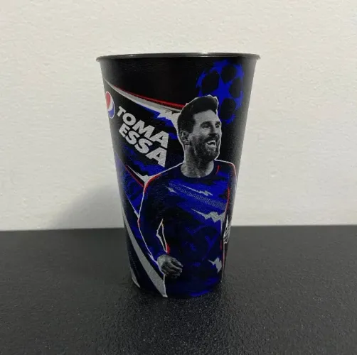 Copo Lionel Messi camisa azul - Pepsi Black - 550ml Original