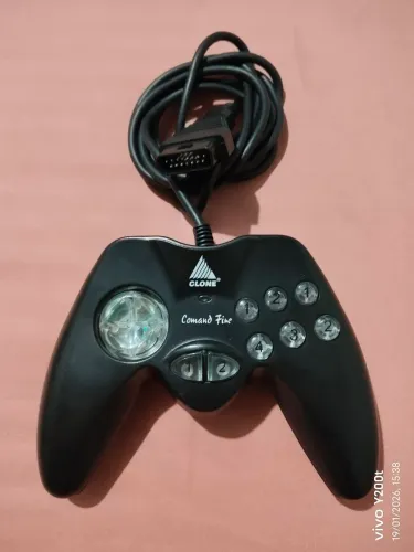 Controle Clone Comand Fire Para Pc Gameport 15 Pinos Preto