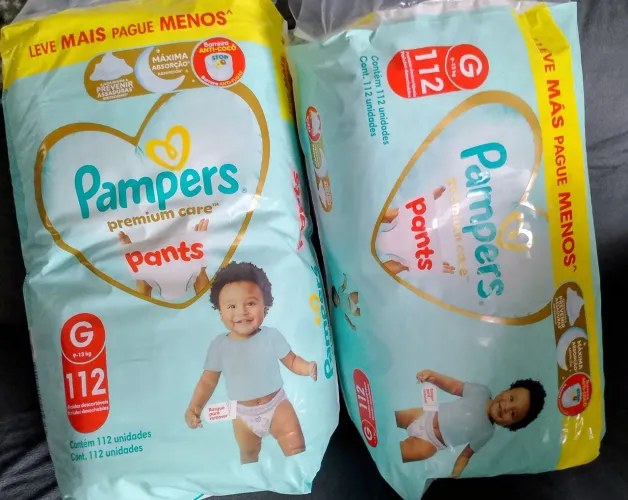 Fralda Pampers Premium pants lacrada