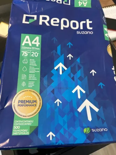 Papel A4 Report Suzano 75g (Resma R$ 27 / Caixa Fechada R$ 250) - Ideal p/ Escritório