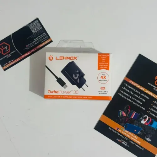 Carregador TurboPower 30W - Lehmox com saída USB-C mais Cabo