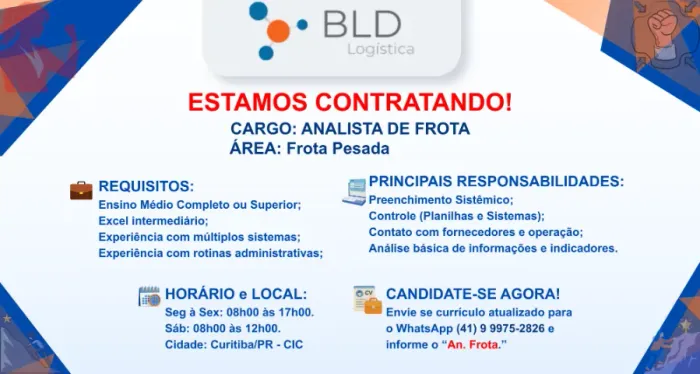 Analista de Frota JR - Curitiba (CIC)