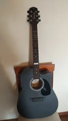 Violão Folk Giannini Gf1d Black Cutway (Kit Capa Acessórios)