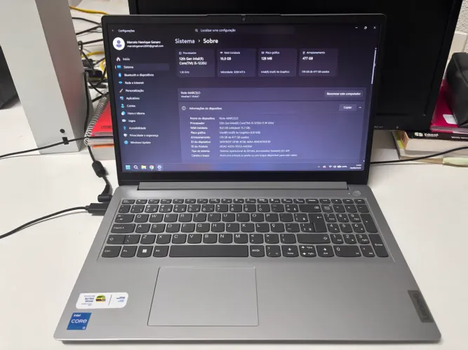 Notebook Lenovo IdeaPad i5 12a Geração 16GB RAM 512 GB SSD tela 15.6''