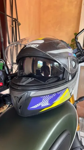 Capacete Moto Ebf Xtroy Com Óculos Interno Fumê + Narigueira