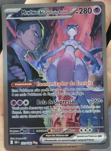 Carta Pokemon - Mewtwo ex da equipe Rocket (231/182) Near Mint