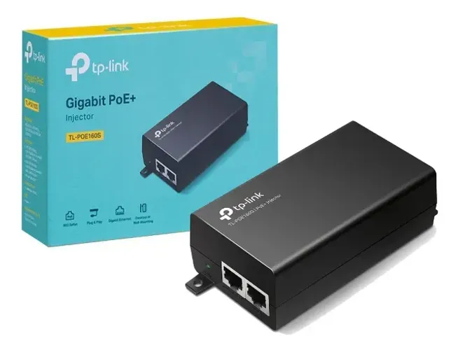 Fonte Injetor PoE TP-Link TL-POE160S Gigabit Até 30W