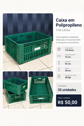 Caixas em Polipropileno 116 L