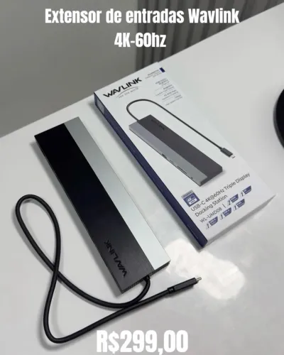 Docking Station Wavlink USB-C Triple Display 4K@60Hz (WL-UMD08) - Hub Extensor