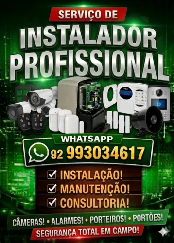 Instalador profissional - câmeras alarmes Interfones Fechaduras portões eletrônicos