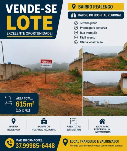 Vendo lote muito bem localizado.  Plano. Frente pra rua 