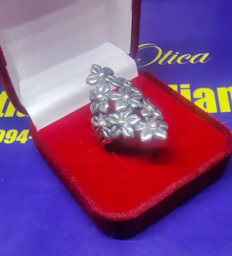 Anel Flores Prata 950 Peso 6.94 Gramas 40 mm x 20 mm