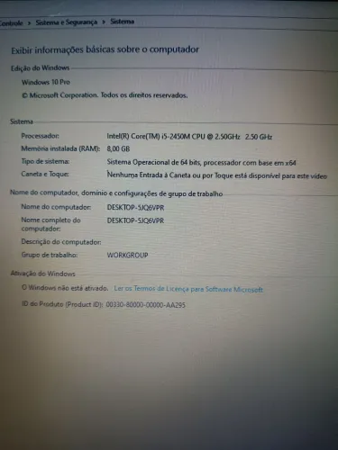 Notebook Samsung i5 2450M Com 8 RAM e SSD