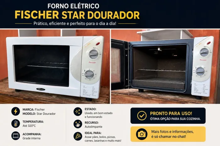 forno elétrico fischer star dourador