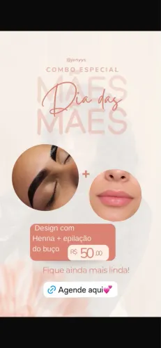 Design com Henna + epilação do buço 