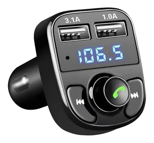 Transmissor Bluetooth automotivo com carregamento rápido de celular