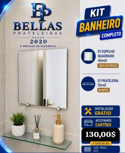 Kit espelho para banheiro