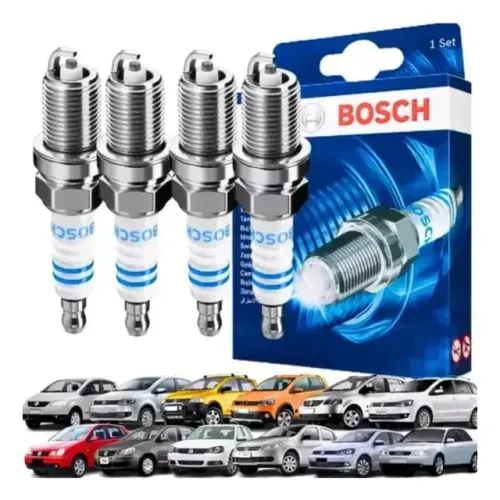 Jogo Velas Fox Gol Saveiro G4 G5 G6 G7 1.0 1.6 8v Flex Bosch