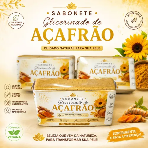 Sabonete Artesanal Terapêutico de Açafrão