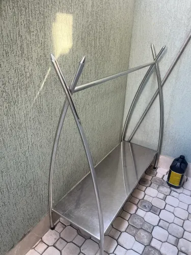 Arara dupla em aço inoxidável