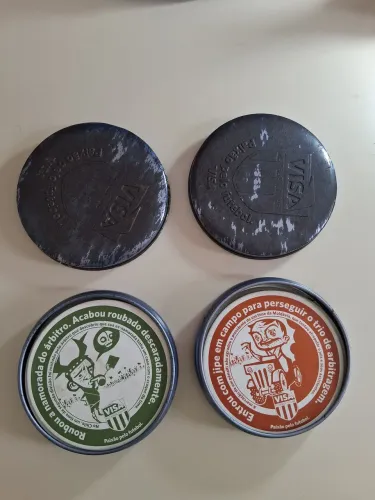 Lote 10 Porta-Copos Visa Paixão pelo Futebol + 2 Latas Colecionadors