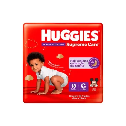 Fralda Huggies Supreme Care Roupinha - tamanho G - 18 unidades