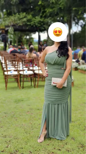 Vestido madrinha verde oliva