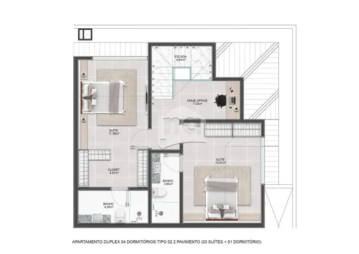 Cobertura à venda, no Bairro Abraão, Florianópolis-SC, com 1 quarto, sendo , com 2 vagas