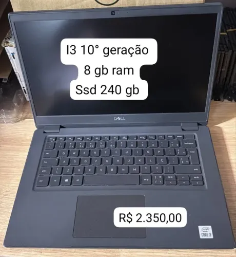 Notebook Dell I3 8gb de Memoria SSD 240 gb
