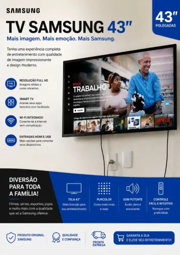 Televisão smart SAMSUNG 43 polegadas