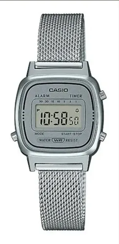 Relógio Casio Feminino Vintage Prata Original La-670wem-7df