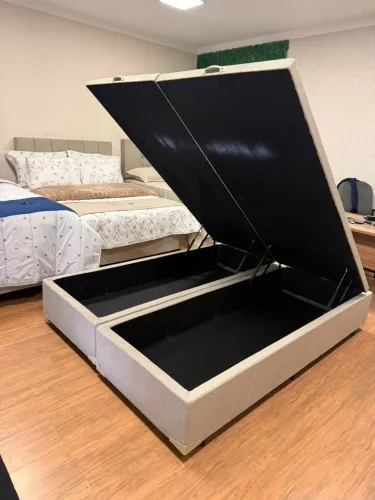 Base box baú Queen bipartida nova direto da fábrica frete grátis