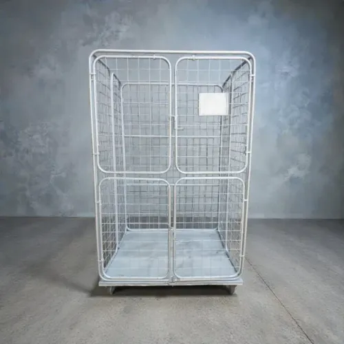 Carrinho Aramado Dobrável fundo em chapa Gaiola com rodízio 