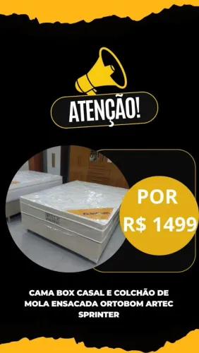 Cama casal e colchão de mola Ortobom 