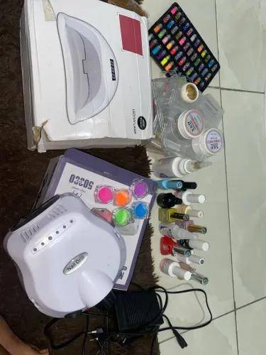 Kit unha postiça realistas e gel