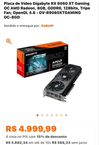 Placa de Vídeo RX 9060 XT 8GB