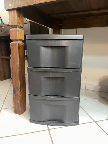 Gaveteiro plástico multiuso 3 gavetas São Bernardo