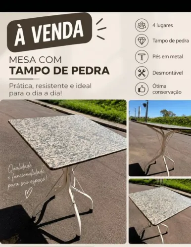 Mesa tampo de pedra