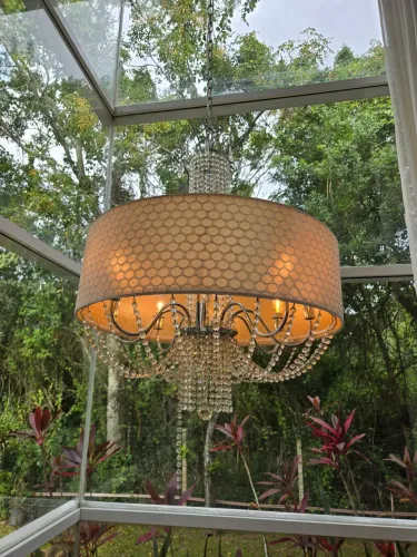 Lustre pendente com cristal - 60cm