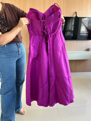 Vestido social - Cetim - Roxo