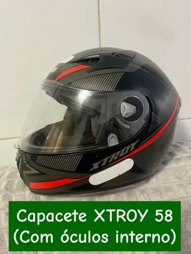 Capacete fechado xtroy com óculos interno 
